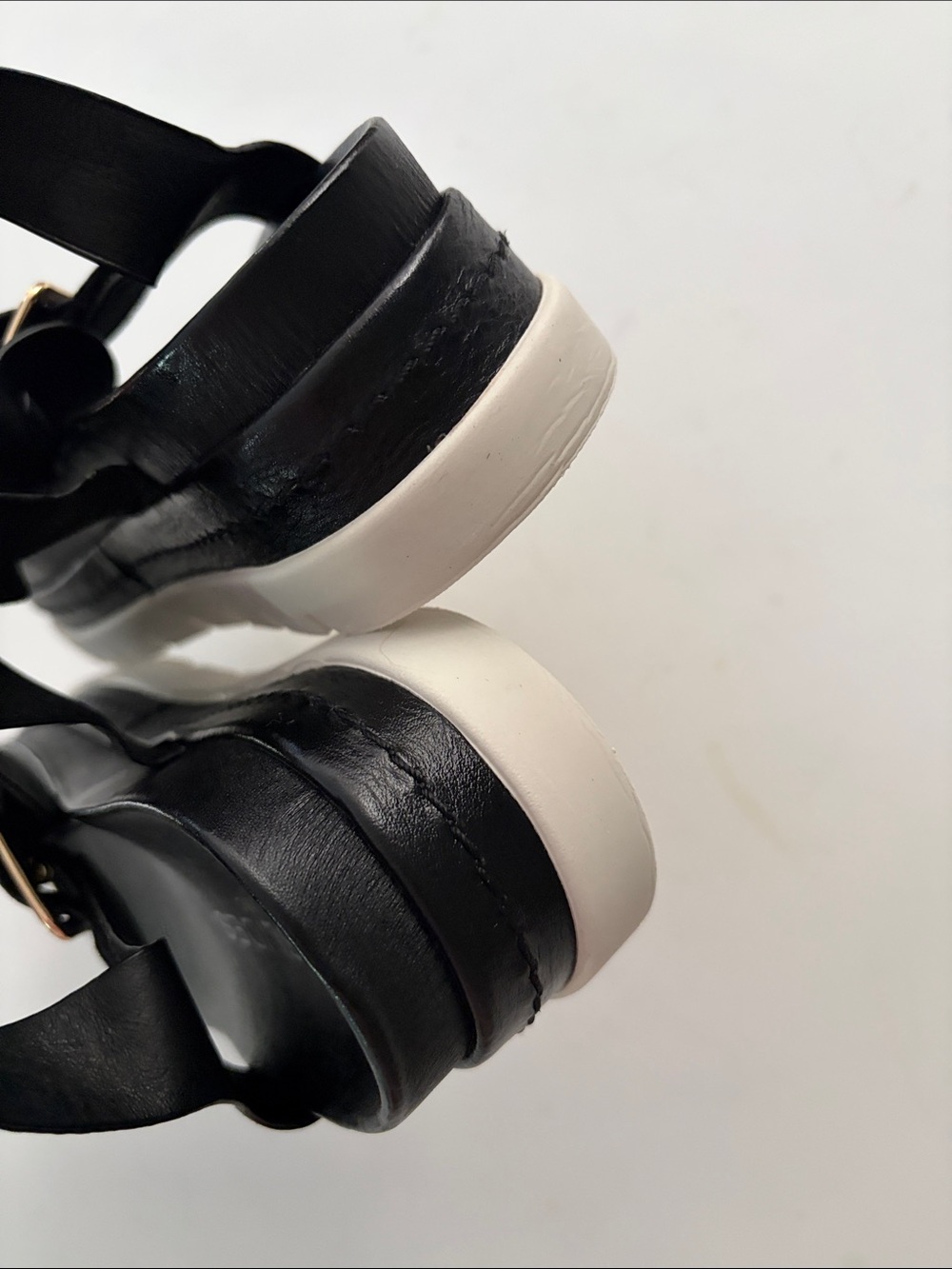 J Slides J/SLIDES Shoes Women's Becky Sandals In Black Suede Gold Buckle 7.5 - Picture 10 of 16
